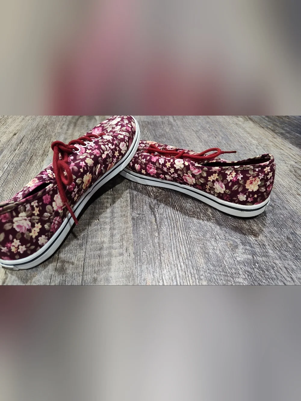 Vans Burgundy Tawny Port Floral Authentic Lo Pro Men's 7.5 / Women's 9 - Picture 7 of 11